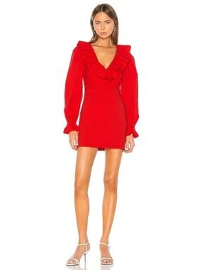 Camila Coelho Revolve Alistair Dress Red Scarlet Small